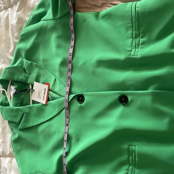 NWT Extro & Vert green boyfriend button preppy office blazer large/XL - Picture 8 of 9